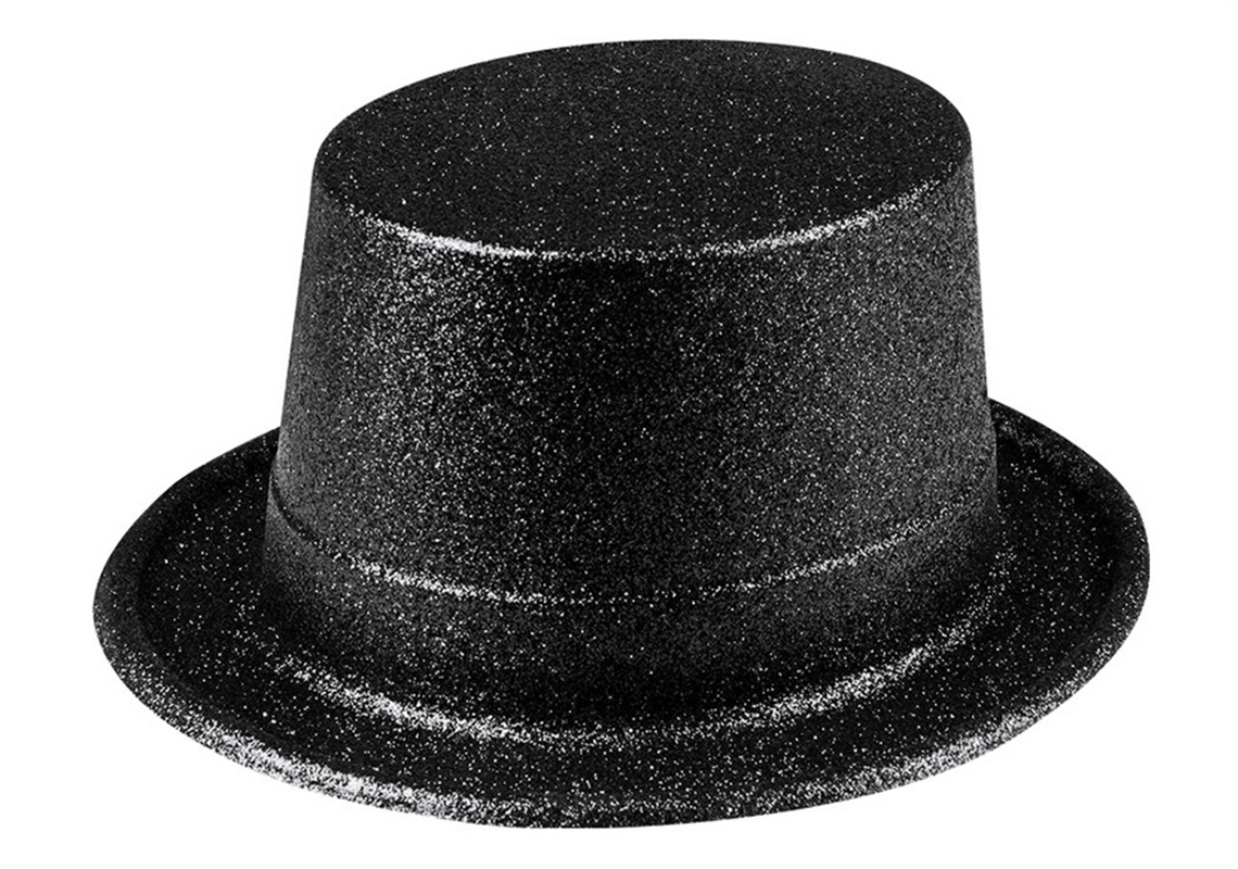 Hut Glitter schwarz