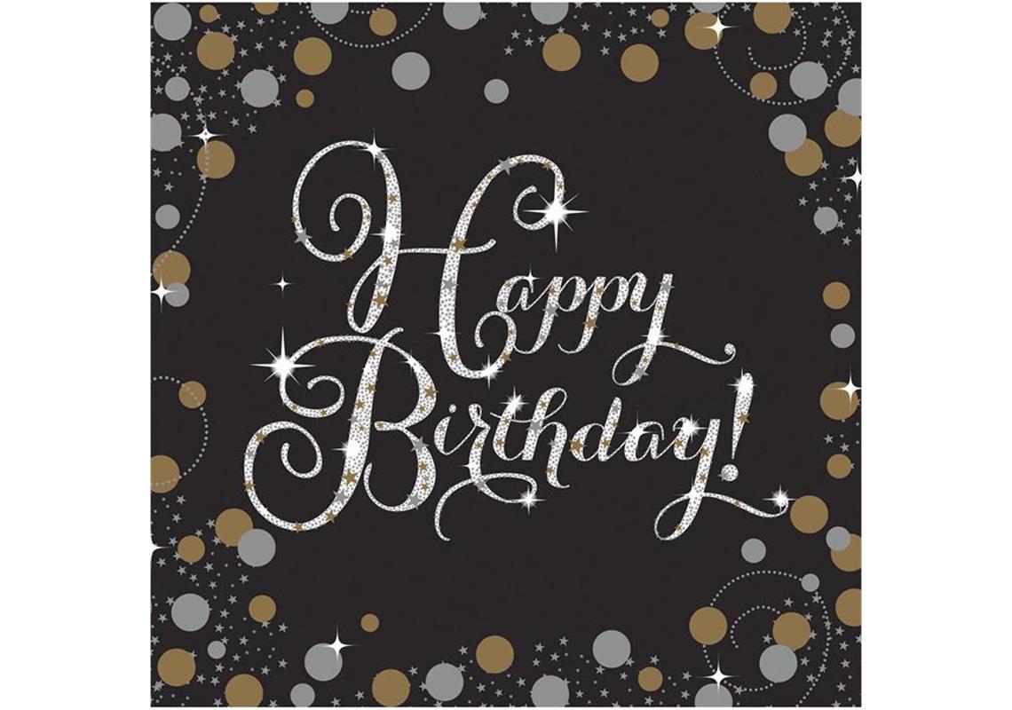 Servietten Happy Birthday elegant