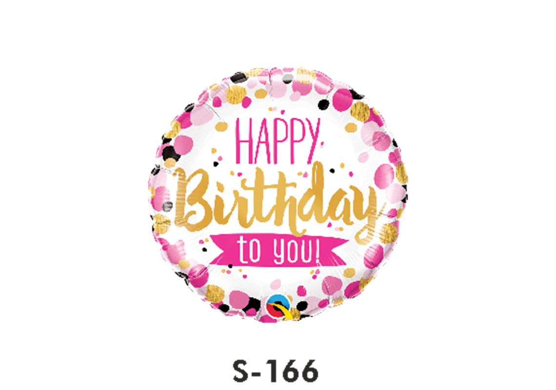 Folienballon Geburtstag / Happy Birthday to You Weiss & Pink ⌀ 38 cm