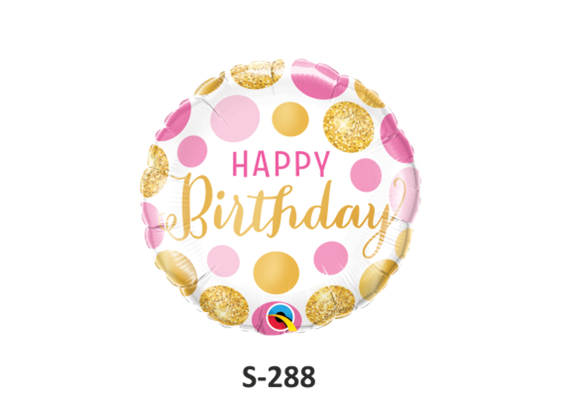 Folienballon Geburtstag / Happy Birthday Punkte ⌀ 38 cm