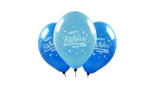 Happy Birthday Ballon ⌀33cm blau