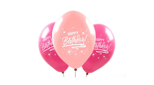 Happy Birthday Ballon ⌀33cm rosa