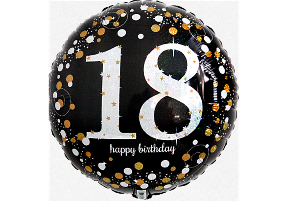 Folienballon Geburtstag / Happy Birthday 18 Ø 38 cm