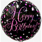 Folienballon Geburtstag / Happy Birthday elegant pink  Ø 38 cm