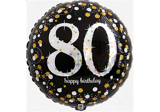 Folienballon Geburtstag / Happy Birthday 80 Ø 38 cm