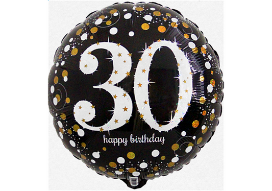 Folienballon Geburtstag / Happy Birthday 30 Ø 38 cm
