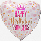 Folienballon Geburtstag / Happy Birthday Princess  Ø 38 cm