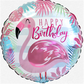 Folienballon Geburtstag / Happy Birthday Flamingo Ø 38 cm