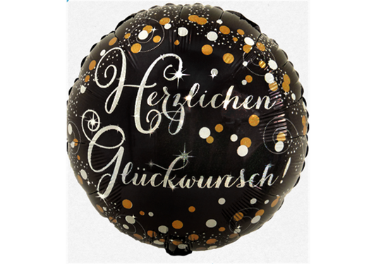 Folienballon Geburtstag / Herzlichen Glückwunsch Ø 38 cm