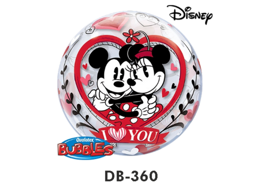 Deco Bubble Retro Mickey & Minnie Maus I love you ⌀ 56 cm