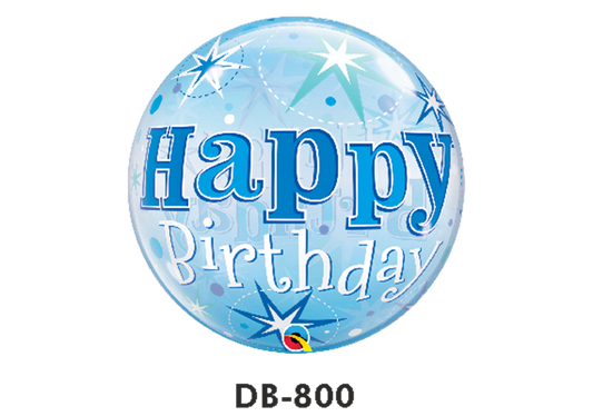 Deco Bubble Happy Birthday Hellblau ⌀ 56 cm