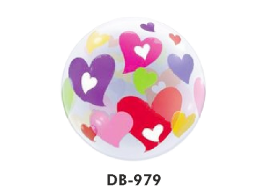 Deco Bubble farbige Herzen ⌀ 56 cm