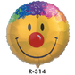 Folienballons Smiley mit bunten Harren Ø 80 cm