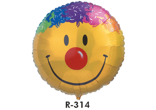 Folienballons Smiley mit bunten Harren Ø 80 cm