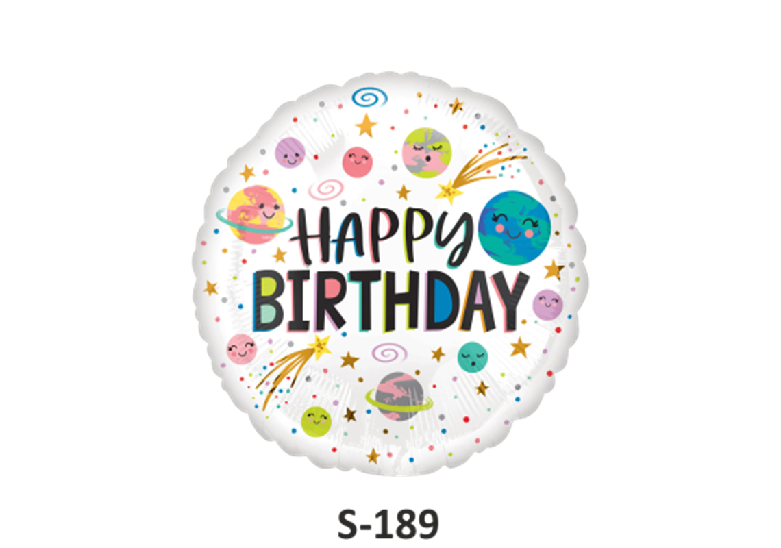 Folienballon Geburtstag / Happy Birthday Smiling Galaxy Ø 38 cm