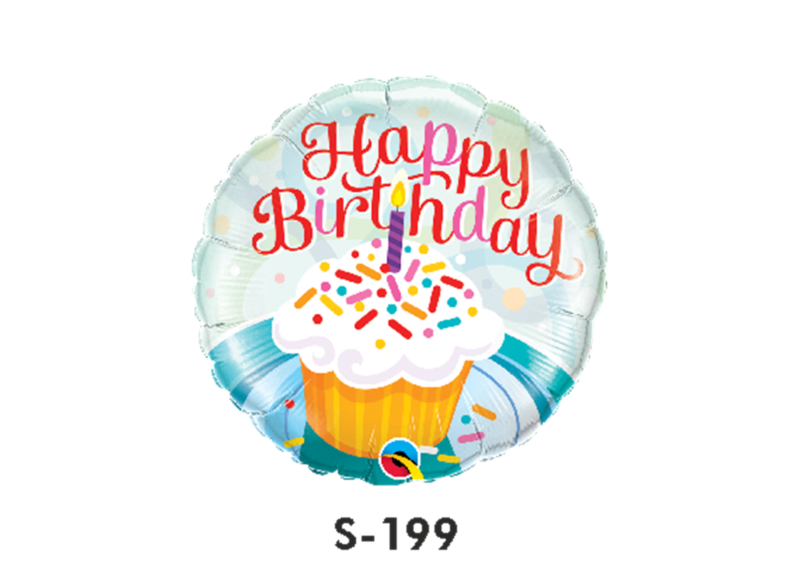 Folienballon Geburtstag / Happy Birthday Cupcake Hellblau ⌀ 38 cm