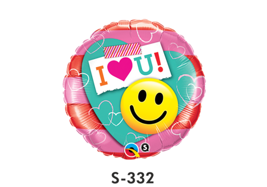Liebe Folienballon I Love You Smiley Ø 38 cm