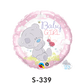 Geburt Folienballon Teddy Baby Girl Rosa Ø 38 cm