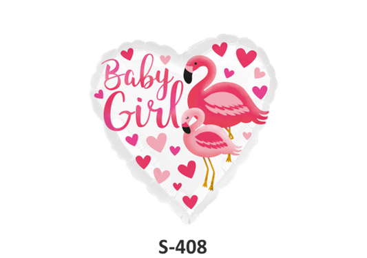 Geburt Folienballon Flamingo Baby Girl Ø 38 cm rosa