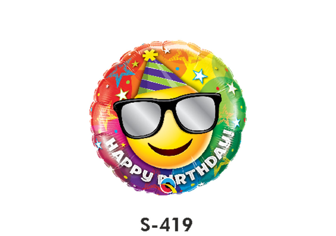 Folienballon Geburtstag / Happy Birthday Party Smiley ⌀ 38 cm