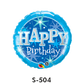 Folienballon Geburtstag / Happy Birthday Glanz Blau Ø 38 cm