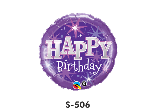 Folienballon Geburtstag / Happy Birthday Glanz Violett Ø 38 cm