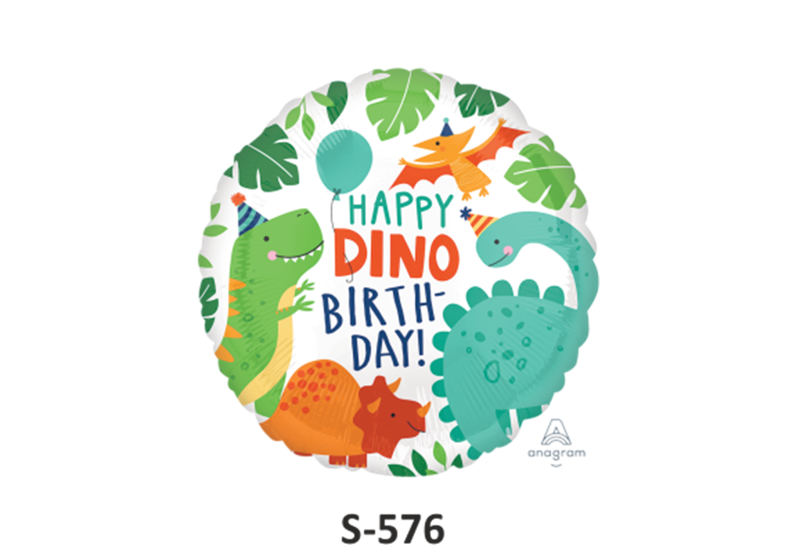 Folienballon Geburtstag / Happy Dino Birthday Ø 38 cm