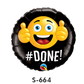 Folienballons Emoji Smiley #Done ⌀ 38 cm