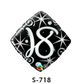 Folienballon Geburtstag / Happy Birthday Zahl - 18 - Schwarz quadratisch Ø 38 cm