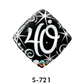 Folienballon Geburtstag / Happy Birthday Zahl - 40 - Schwarz quadratisch Ø 38 cm