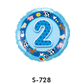 Folienballon Geburtstag / Happy Birthday Zahl - 2 - Blau Ø 38 cm