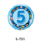 Folienballon Geburtstag / Happy Birthday Zahl - 5 - Blau Ø 38 cm