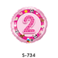Folienballon Geburtstag / Happy Birthday Zahl - 2 - Rosa Ø 38 cm