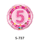 Folienballon Geburtstag / Happy Birthday Zahl - 5 - Rosa Ø 38 cm