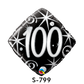 Folienballon Geburtstag / Happy Birthday Zahl - 100 - Schwarz quadratisch Ø 38 cm