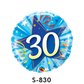 Folienballon Geburtstag / Happy Birthday Zahl - 30 - Luftschlangen Blau Ø 38 cm
