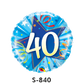 Folienballon Geburtstag / Happy Birthday Zahl - 40 - Luftschlangen Blau Ø 38 cm