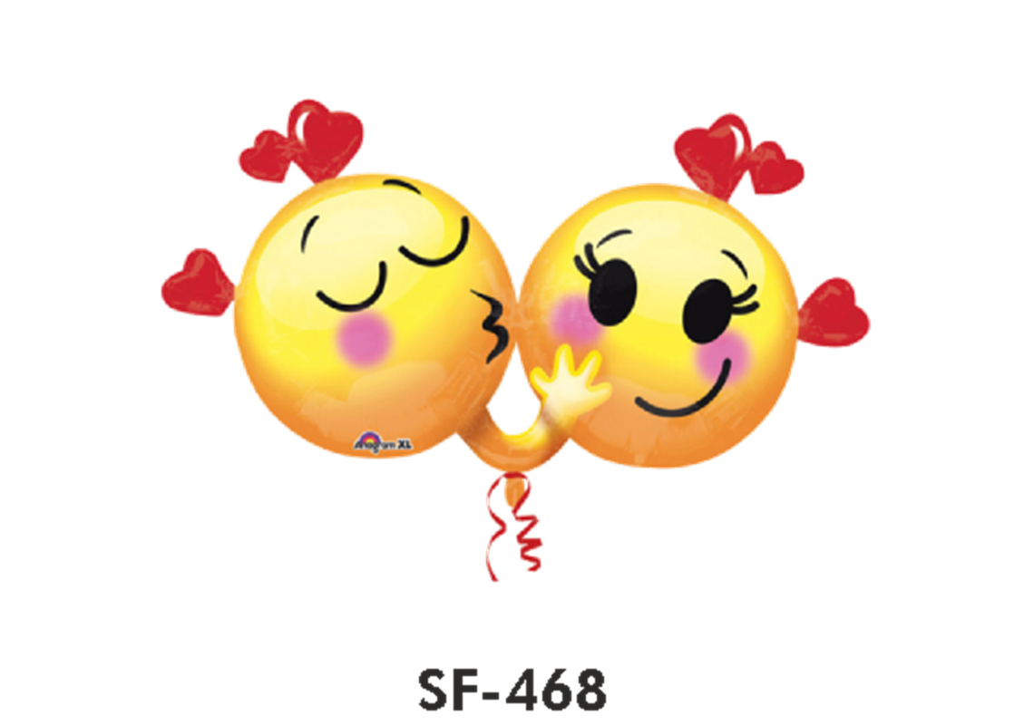 Liebe Folienfigur Verliebtes Emoji-Paar 91 cm