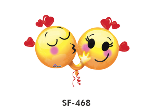 Liebe Folienfigur Verliebtes Emoji-Paar 91 cm