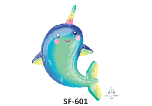 Folienfigur Happy Whale Blauwal 86 cm