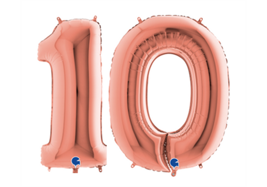 Zahlenfolienballons 10 (ZEHN) in ROSAGOLD 80cm