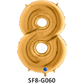 Zahlenfolienballon - Zahl 8 (acht) - in GOLD 80 cm